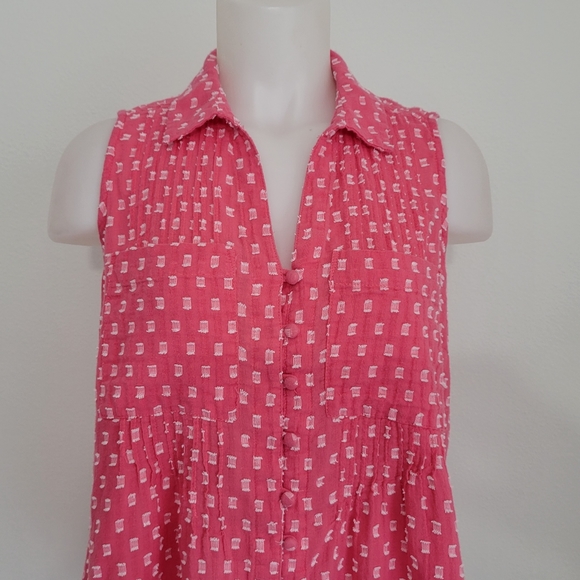 Caffe Marrakesh Sleeveless Melon Button Front Top Women's Small- Summer - Picture 2 of 6